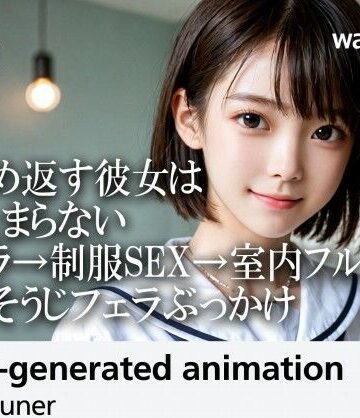 【3DCG】【35分HD】見つめ返す彼女はもう止まらない──胸チラ→制服SEX→室内フルコース→おそうじフェラぶっかけ❤AItuner評価5.00