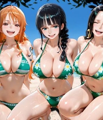 【変身ヒロイン】ビーチで出会った美女をナンパしてメス堕ちさせた話 ワ○ピース❤ちこりこ評価