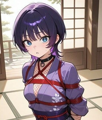 【イラスト・CG集】捕らわれた紫髪くノ一 〜潜入任務の果てに〜【R-18 AI CG集】❤NT評価