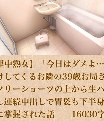【ノベル】【生理中熟女】「今日はダメよ…」とお預けしてくるお隣の39歳お局さんに、サニタリーショーツの上から生ハメ＆力押し連続中出しで胃袋も下半身も完全に掌握された話 16030字❤青いらいおん評価