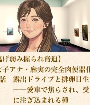【ノベル】【ひき逃げ弱み握られ脅迫】看板女子アナ・麻実の完全肉便器化計画 第四話 露出ドライブと排卵日生中出し――愛車で焦らされ、受胎の日に注ぎ込まれる種❤青いらいおん評価
