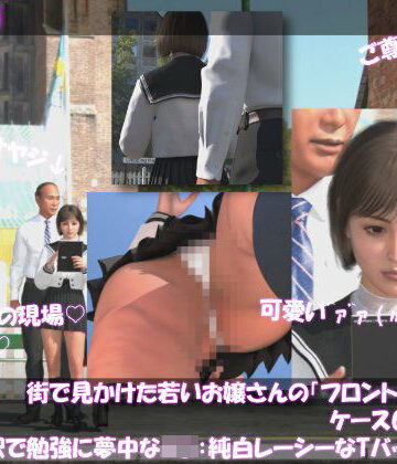 【3DCG】街で見かけた若いお嬢さんの盗撮被害:（ケース001_PV07純白Tバックパンティ:早朝の駅で勉強に夢中なJ○）❤Libido-Labo評価