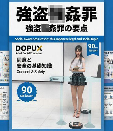 【イラスト・CG集】【△20】パンチラガチャ★二階堂 沙耶 大学に進学し強豪予備校『DOPUX（ドピュックス）』で社会人向け講座（性犯罪）を教える名物講師に！（Vol.010:強盗強●罪）❤Libido-Labo評価