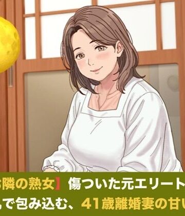 【ノベル】続・【お隣の熟女】傷ついた元エリートを母性と巨乳で包み込む、41歳離婚妻の甘い誘惑 第一話 ご近所にバレる恐怖に興奮し絶頂する、割烹着妻への中出し❤青いらいおん評価