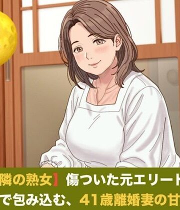 【クンニ】続・【お隣の熟女】傷ついた元エリートを母性と巨乳で包み込む、41歳離婚妻の甘い誘惑 第二話 ご近所の目を恐れる割烹着熟女 〜台所で愛液を散らす、濃厚中出し愛撫〜❤青いらいおん評価