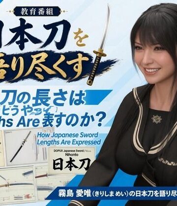 【3DCG】パンチラガチャ★霧島 愛唯（きりしま めい）『日本刀を語り尽くす』第1章-まず「日本刀とは何か」を知る（014-日本刀の長さはどうやって表すのか？）❤Ozone_Layer評価