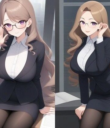 【OL】社長室で爆乳メガネ秘書のお姉さん・玲奈（29）と二人きり…出張ホテル・バー・バスルームで朝まで〜有能秘書の淫らな素顔〜【CG292枚収録】❤定時後ラボ評価