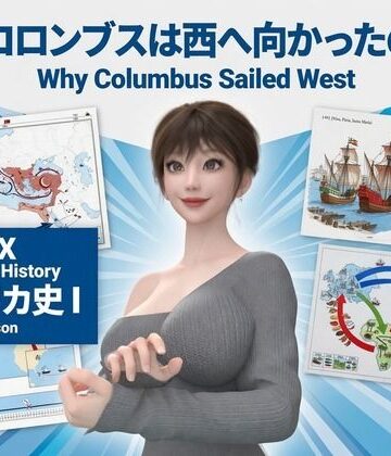 【3DCG】パンチラガチャ★西陣郁奈（にしじんかな）強豪予備校『DOPUX（ドピュックス）』で大学受験生向け講座（世界史）を教える名物講師！（Vol.012:何故コロンブスは西へ向かったのか？）❤Libido-Labo評価
