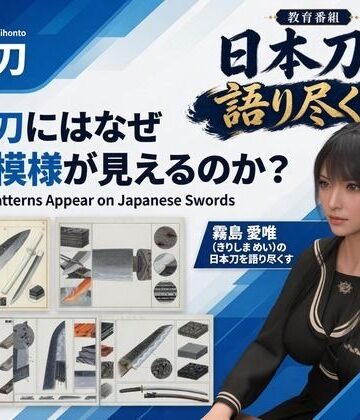 【3DCG】パンチラガチャ★霧島 愛唯（きりしま めい）『日本刀を語り尽くす』第1章-まず「日本刀とは何か」を知る（023-日本刀にはなぜ鉄の模様が見えるのか？）❤Ozone_Layer評価