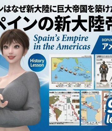 【3DCG】パンチラガチャ★西陣郁奈（にしじんかな）強豪予備校『DOPUX（ドピュックス）』で大学受験生向け講座（世界史）を教える名物講師！（Vol.017:スペインはなぜ新大陸に巨大帝国を築けたのか？）❤Libido-Labo評価