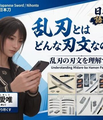 【3DCG】パンチラガチャ★霧島 愛唯（きりしま めい）『日本刀を語り尽くす』第1章-まず「日本刀とは何か」を知る（031-乱刃とはどんな刃文なのか？）❤Ozone_Layer評価